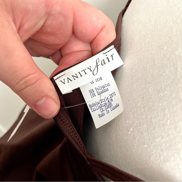 Vintage Y2K 90's Vanity Fair Lace Trim Brown Camisole Tank Top NEW Deadstock - Picture 4 of 7